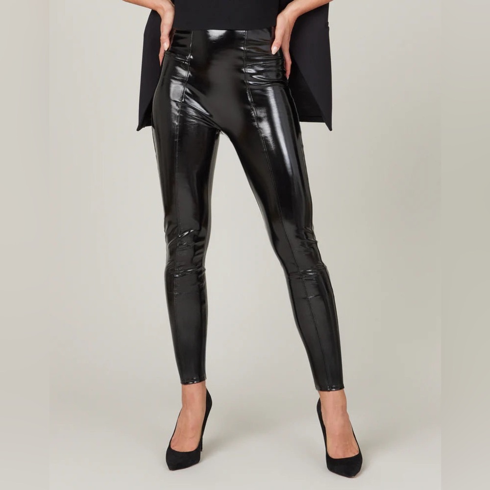 SPANX Faux Patent Leather Black Leggings